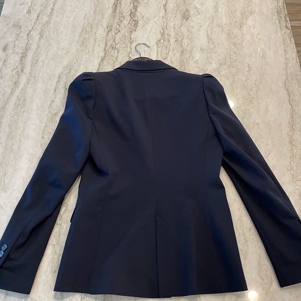 Zara navy puffer blazer gold button - Picture 3 of 7